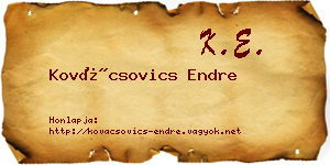 Kovácsovics Endre névjegykártya